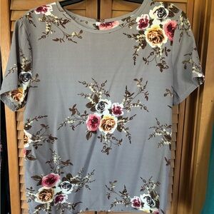 Floral Gray Women's Top